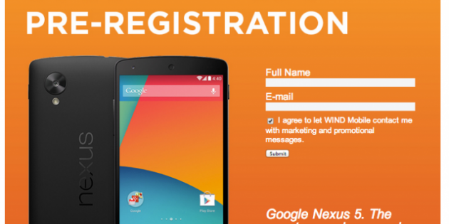 Nexus 5 pre-registration in Canada