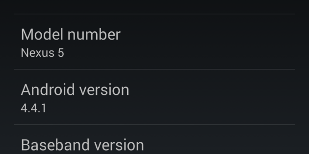 Nexus 5 gets Android 4.4.1