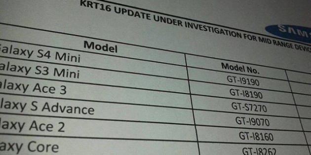 More Samsung Devices to get KitKat?
