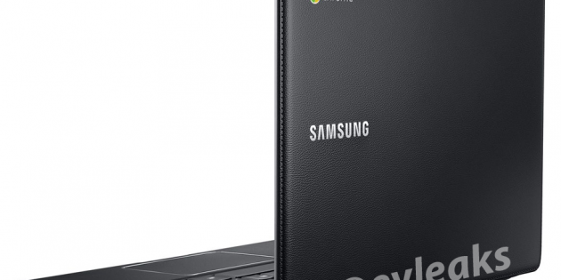 The Samsung Chromebook in faux leather