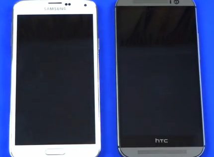 Samsung Galaxy S5 vs HTC One (M8) benchmark (video)
