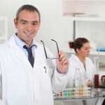 A couple of scientists working in their laboratory.