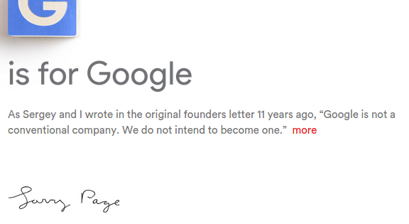 And Google is now Alphabet